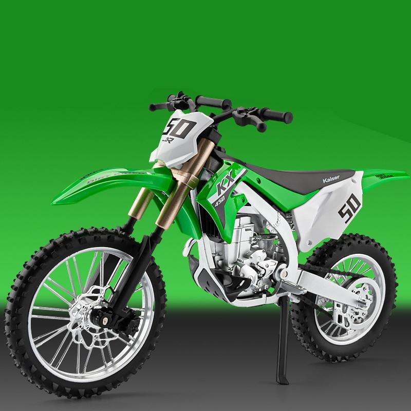 1/12 Scale Kawasaki KX450 Alloy Sports Motorcycle Model Diecast Metal Road Mountain Off-road Motorcycle Model Simulation Kids Toy Gift