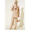 Women's Buttoned Linen Double Suit