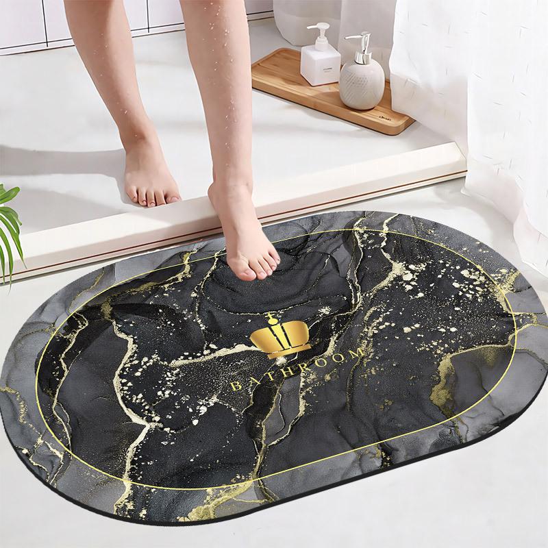 Light Luxury Simple Diatom Mud Bath Mat Bathtub Border Slippery Absorbent Mat Bathroom Door Carpet