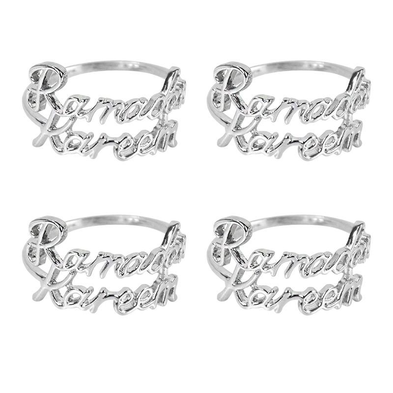 2/6 шт. Рамадан Карим Кольца для салфеток Ид Мубарак Мусульманский Исламский Обеденный Стол Домашнее Украшение Сплав Пряжка для Салфеток Рамадан Подарок 2024