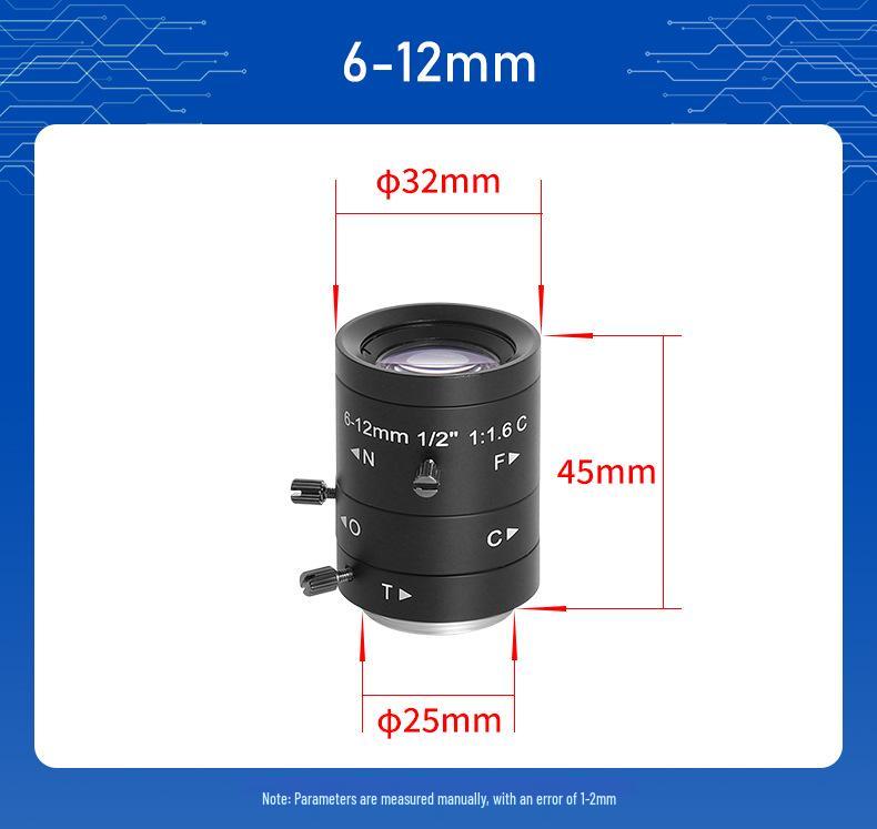 8 МП HD Умный Телефото Промышленный Объектив, C-Mount, 4-12 мм/12-120 мм, 1/2" Зум, Ручная Диафрагма