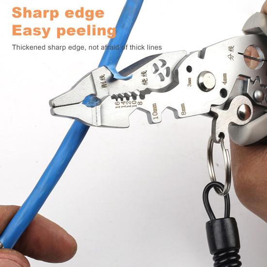 Многофункциональный инструмент для зачистки проводов, щипцы для резки кабеля, плоскогубцы с нескользящей ручкой, плоскогубцы для электрика, инструменты для зачистки кабеля