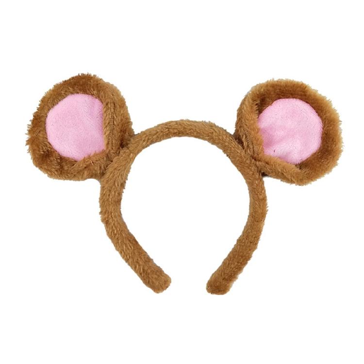 Мягкая повязка на голову с головой медведя Мультяшная повязка на голову с животными Ушки мышки Обруч для волос для умывания лица