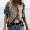 Marble Digital Printed Tie Dyed T-shirts Summer Women V Neck Short Sleeve Loose 3D T Shirt