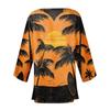 Women's Casual Fashion Beach Ocean Tree Print Lightweight Mid-Length Jacket Cardigan