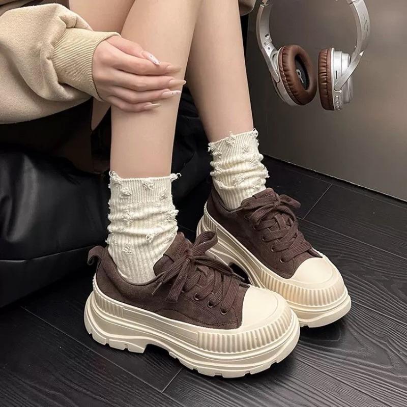 Модная осень, новые модные милые дизайнерские туфли с круглым носком из парусины для женщин, удобные повседневные универсальные женские туфли из вулканизированной стали