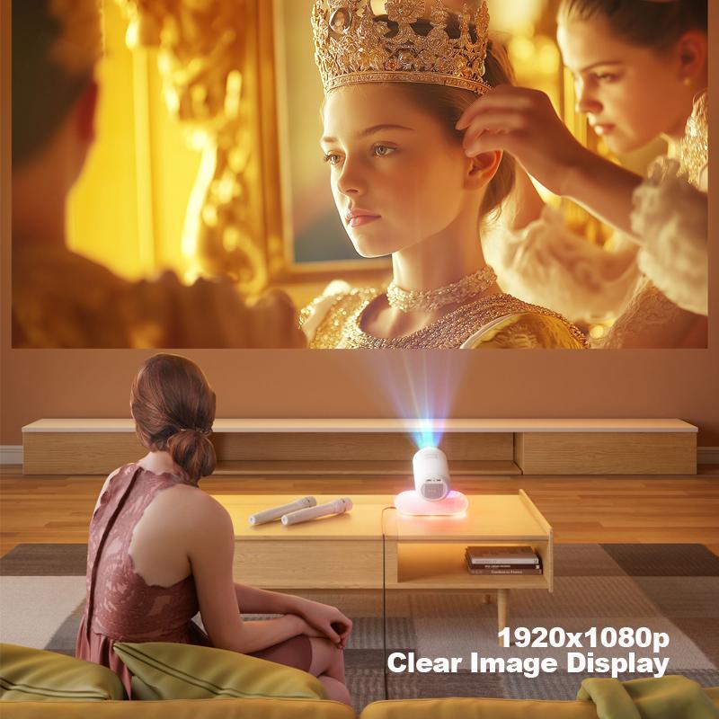 Vivicine Новейший YT900 Android 13 1920x1080p Full HD 1080p Проектор для домашнего кинотеатра, Автофокус, Автоматическая коррекция трапецеидальных искажений