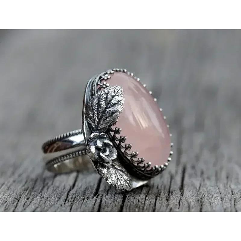 2025 New Luxury Women's Big Black Stone Ring Fashion Silver Zircon Wedding Rings Female Bride Love Engagement