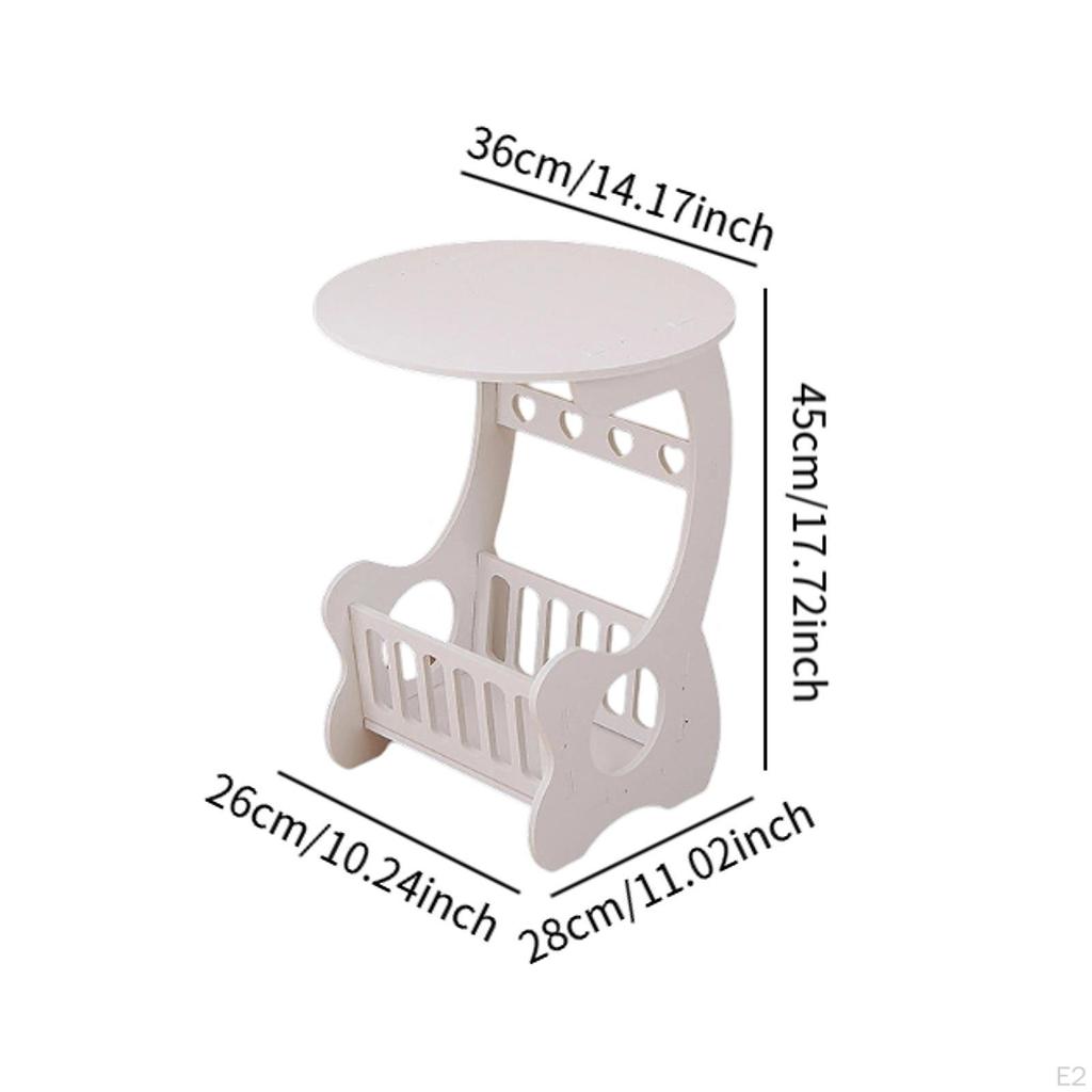 Side Table with Storage for Small Space, Versatile Drink Nightstand Bedroom Bathroom