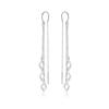 CIAXY Silver Color Geometric Rhombus Earrings for Women Temperament Tassel Long Ear Line Earring 2021 Fashion Jewelry Gift