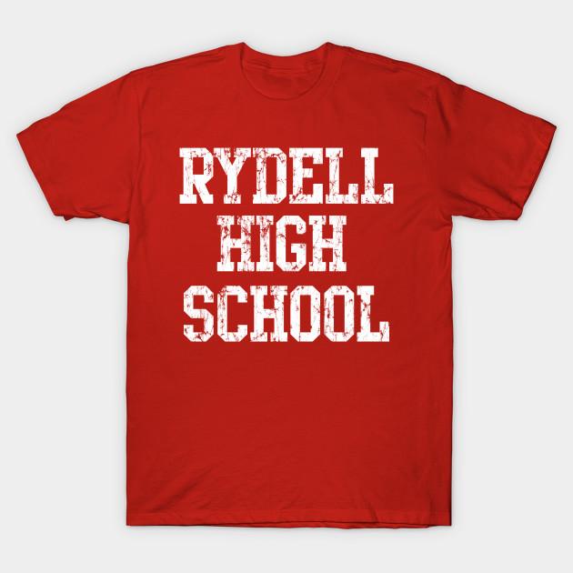 Asian Size Men Print T-shirt Vintage Rydell High School No-Cut Heat Transfer Print Cotton Tshirt