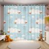 Cartoon Stars, Moon And Clouds Printed Curtains For Children's Room Decoration Curtains Polyester Fiber Easy To Wash And Care