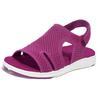 Ladies Mesh Upper Breathable Soft Comfortable Open Toe Sandals Casual Holiday Beach Walking Cross-Strap Flat Shoes
