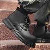 Черные мужские ботинки Martin 2024 года, новые британские ботинки на толстой подошве с увеличенным голенищем 22722-J
