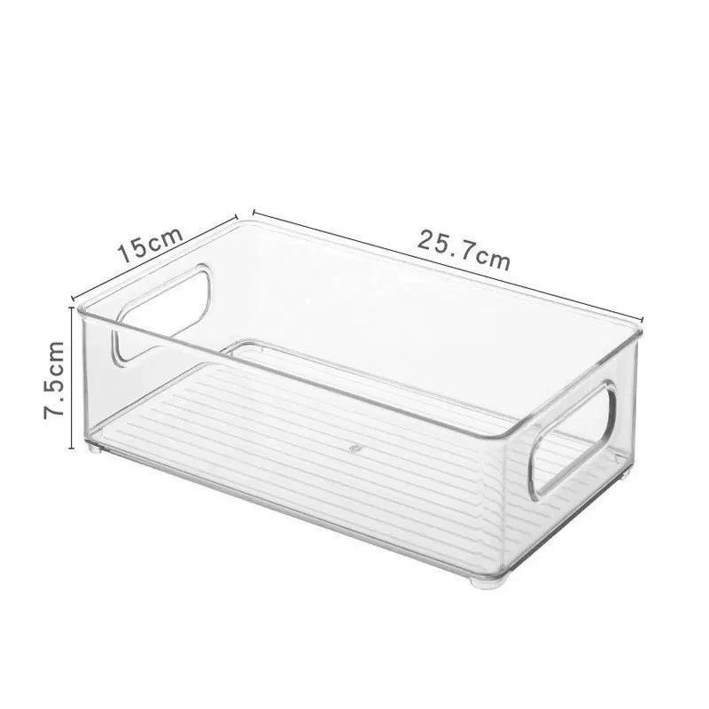 Узкий акриловый прозрачный ящик для хранения с разделителями для канцелярских товаров, носков и прочих мелочей