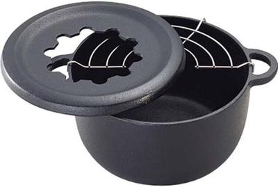 Мини-темпура-горшок Iwachu для фондю Nanbu Ironware черного цвета с внутренним диаметром, запеченный, 17 см, 25011,
