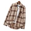 Spring Women Long Sleeve Plaid Shirts Casual Loose Lapel Turn Down Collar Blouses Tops