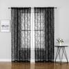 Sheer Lace Curtain Universal Easy To Install Vintage Floral Sheer Gothic Curtain Bedroom Luxury Light Filtering Drapes Window Treatment