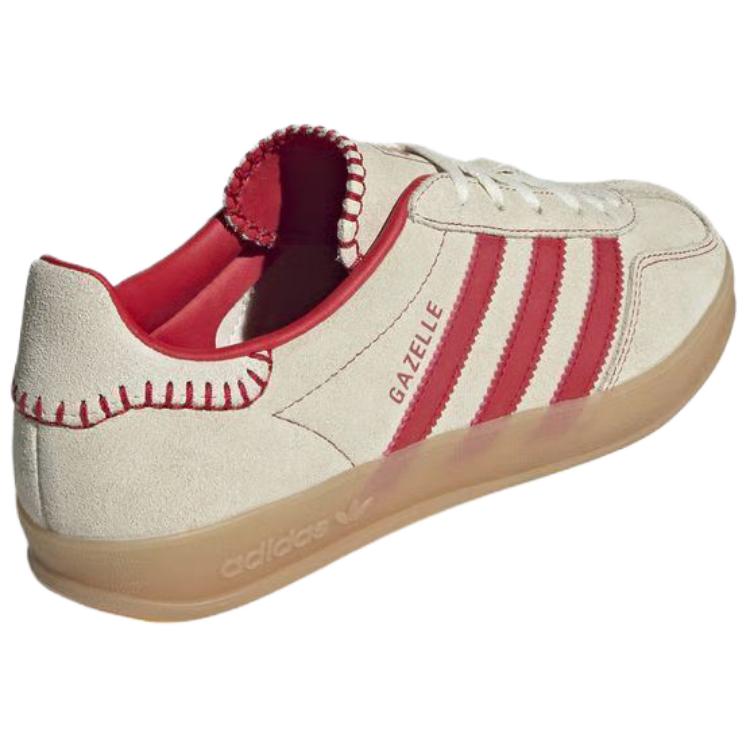 adidas Оригинальные Gazelle Устойчивые к истиранию Низкие Скейтбордические кроссовки Женские Бежевый Красный JS1402