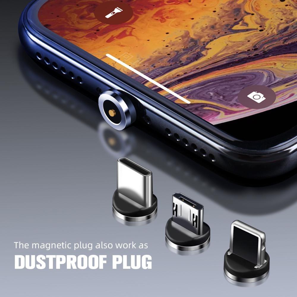 Магнитный USB-кабель 2,4 и кабели Micro USB для быстрой зарядки Тип C Круглый магнитный зарядный шнур на 360 градусов