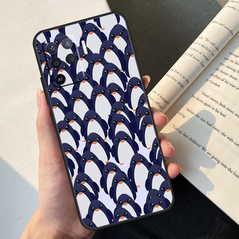 Мультяшный чехол-пингвин для Oppo A5 Pro A15 A16 A17 A57 A77 A94 A74 A54 A76 A96 A40 A60 A80 A18 A38 A58 A78 A98