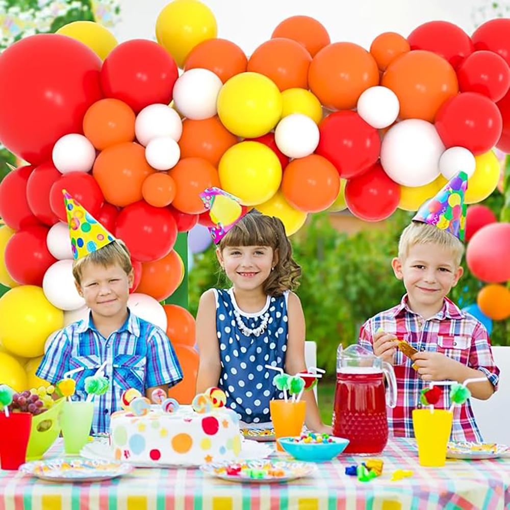 Orange Balloons Garland Red Yellow Balloon Arch Kit Firefighter Theme Birthday Party Firefighter Fire Truck Wedding Decoration