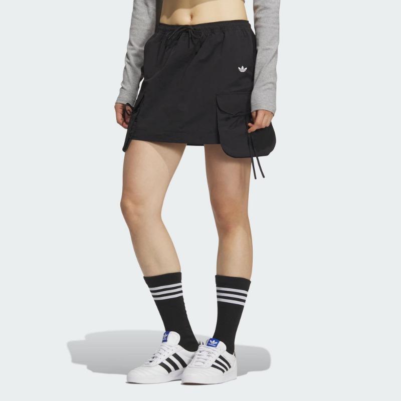 adidas Серия Originals Свободная Рабочая Юбка-Карго со Шнуровкой и Множеством Карманов Женская Черная KB8962