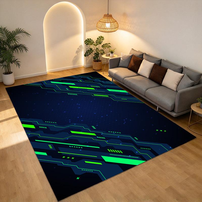 Cyber Tech Living Room Nonslip Area Rug Soft Carpet For Bedroom Game Playroom Sofa Office Home Decor Doormat Christmas Gift C9291660