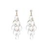 Korean-style Heavy Industry Super Shining Beauty Tears Crystal Tassel Earrings, creative elegance, seaside vacation style earrings, light luxury