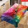2D Flat Printing, 1pc Colorful Water Ripple Pattern Tablecloth, Durable Polyester, Flat-printed Dining Tablecloth, Smeared Colorful Abstract Style, fo