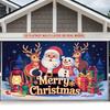 Party Backdrop Santa Claus Christmas Flat Winter Santa Claus Reindeer Snowman Lanterns Event Photo Background Front Door Decor