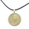 Stones and Minerals. Yugoslavia 2 Dinars Coin Necklace Black Cord.