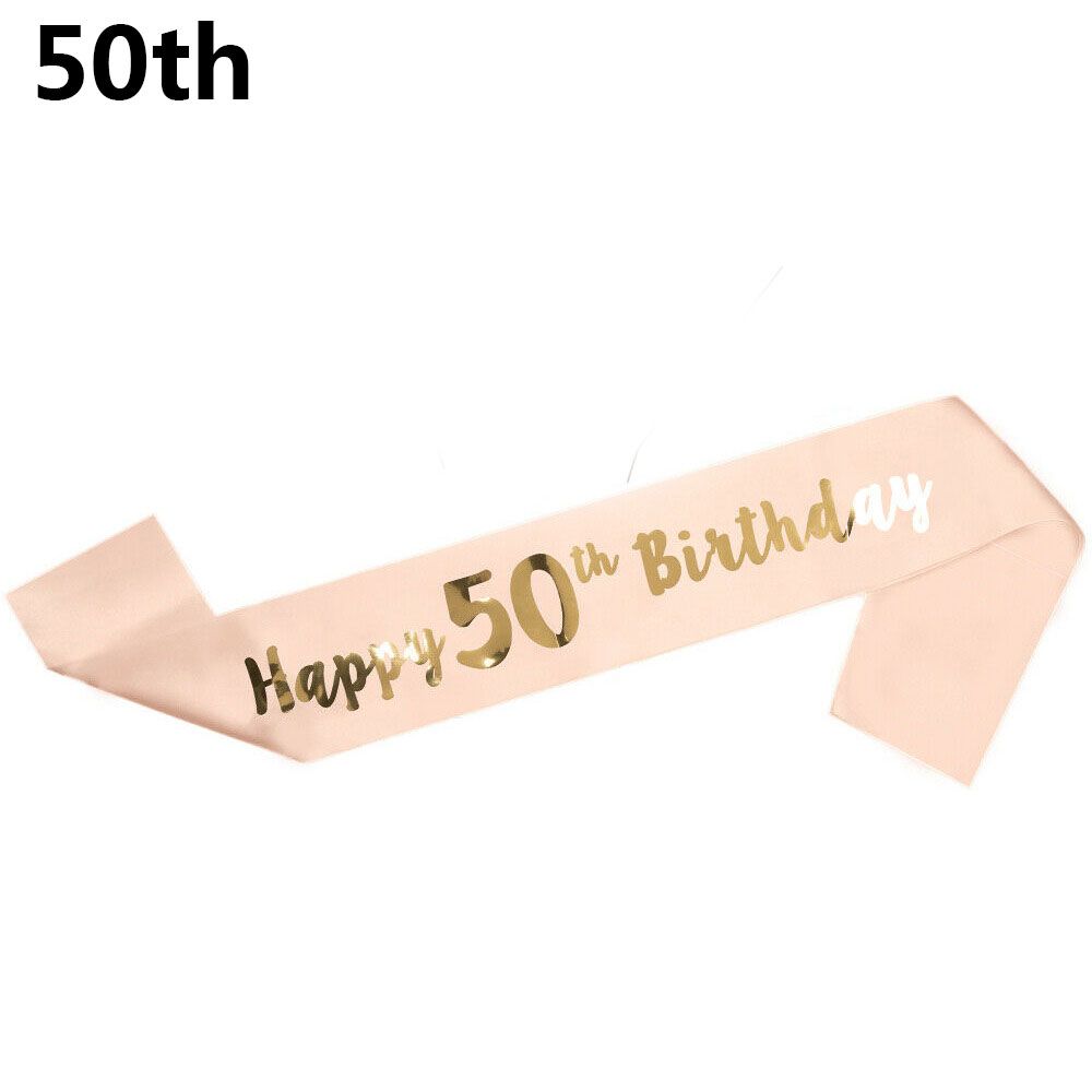 Party Decoration Rose Gold Mom Favor Gift Birthday Funny Sash Birthday Girl Happy 18/21/30/40/50/60