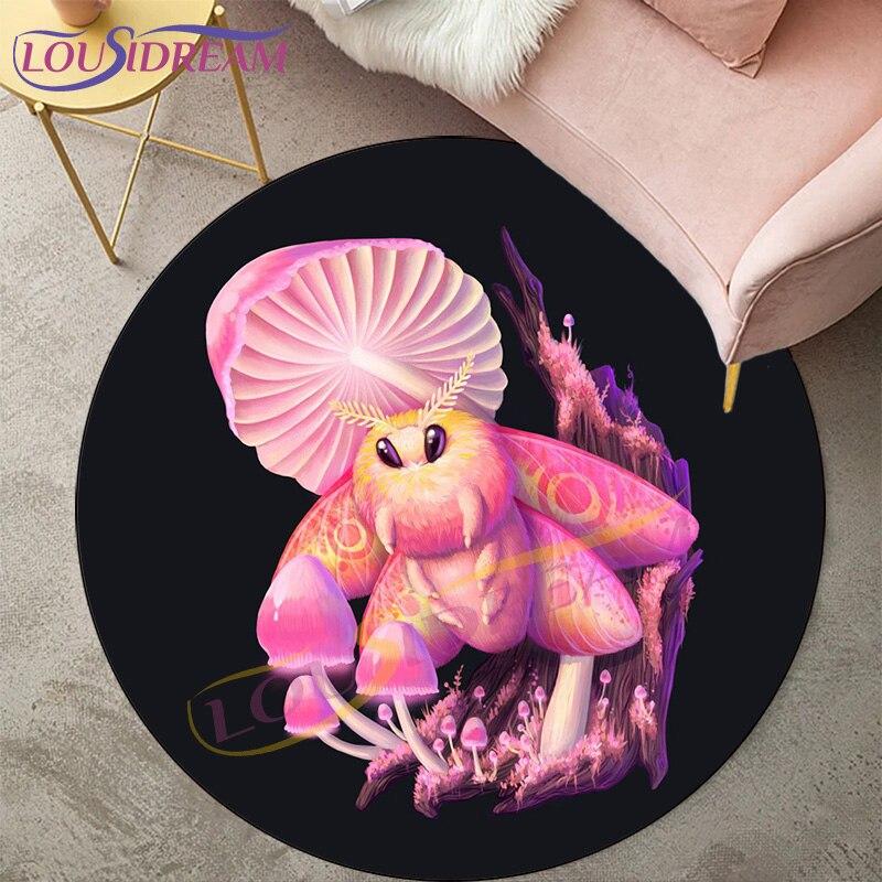 Ковры Death Moth для гостиной, ковер, готический череп, круглый ковер, напольный коврик, ковер с бабочкой, луной и звездой, коврик для двери