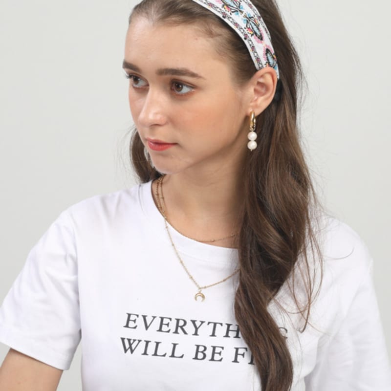 LALA Импортное кружево Этническая повязка для волос P-WHITE