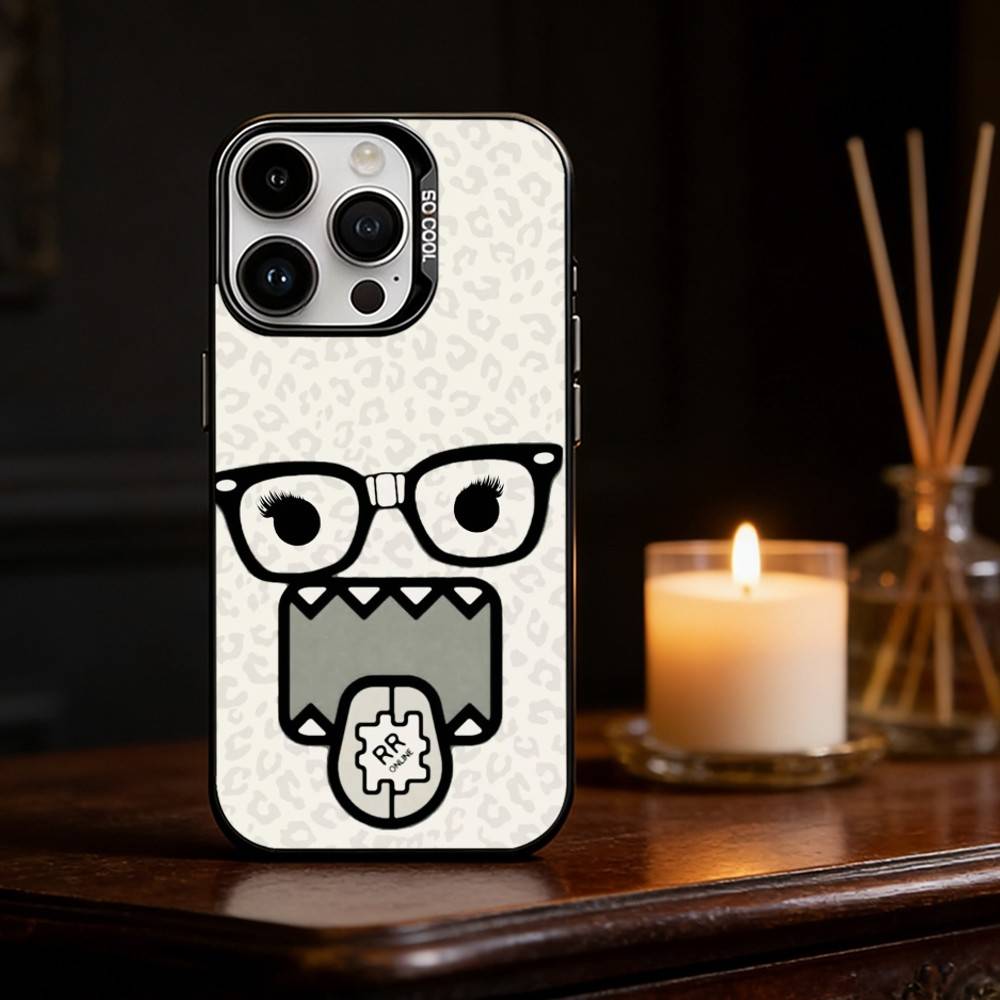 Милый Чехол для Телефона Domo-kun Чехол для Телефона Для iPhone 17 16 15 14 13 12 11 Pro Max Plus Серебристый Матовый Черный Чехол