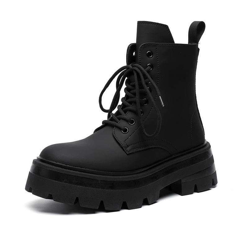 Ботинки Martin мужские кожаные туфли с толстой подошвой, увеличивающие рост, новые кожаные ботинки, ботинки дерби средней высоты 3320-R