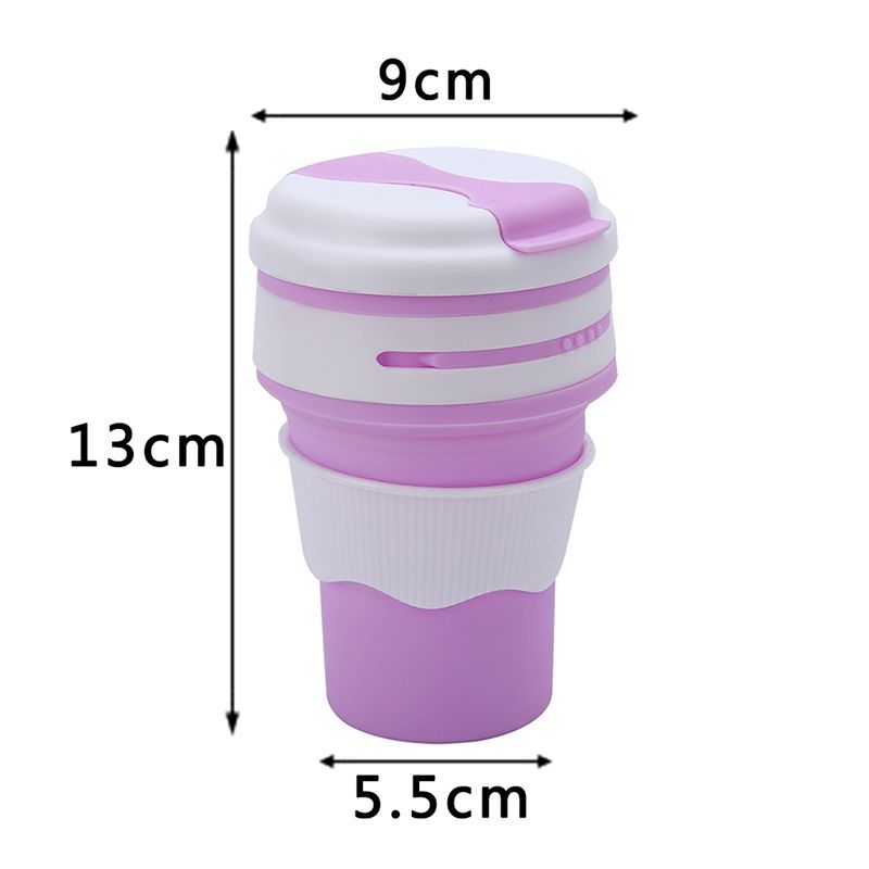 Folding Silica Gel Cup Travel Coffee Cup Student Portable Water Cup Silicone Que Bottle Gargle Cup Can Hold Hot Water