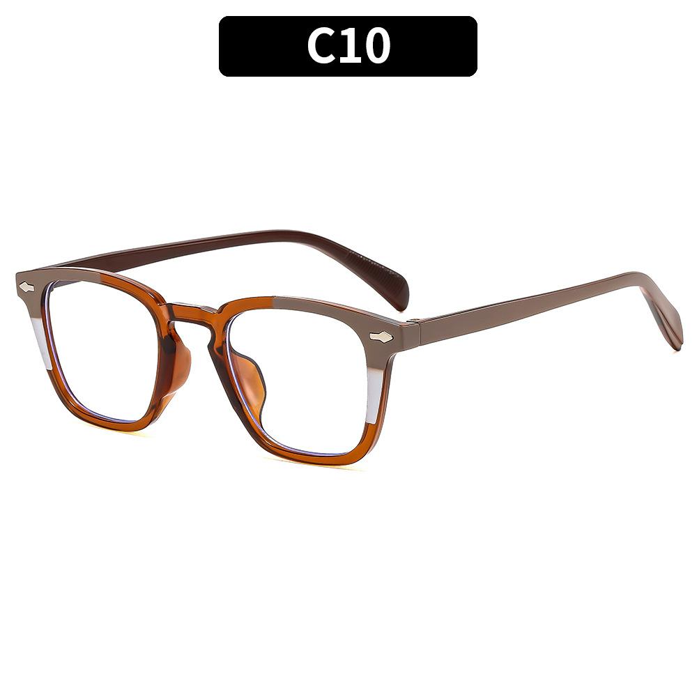 Rice Nail Simple Sunglasses Square New Sunglasses Fashionable Versatile Anti-Ultraviolet Glasses Women'S Anti-Blue Flat Glasses