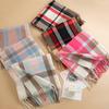 Style Literary and Retro Plaid Imitation Cashmere Scarf Women's Fashion Commuting Versatile Warm Scarf Shawl