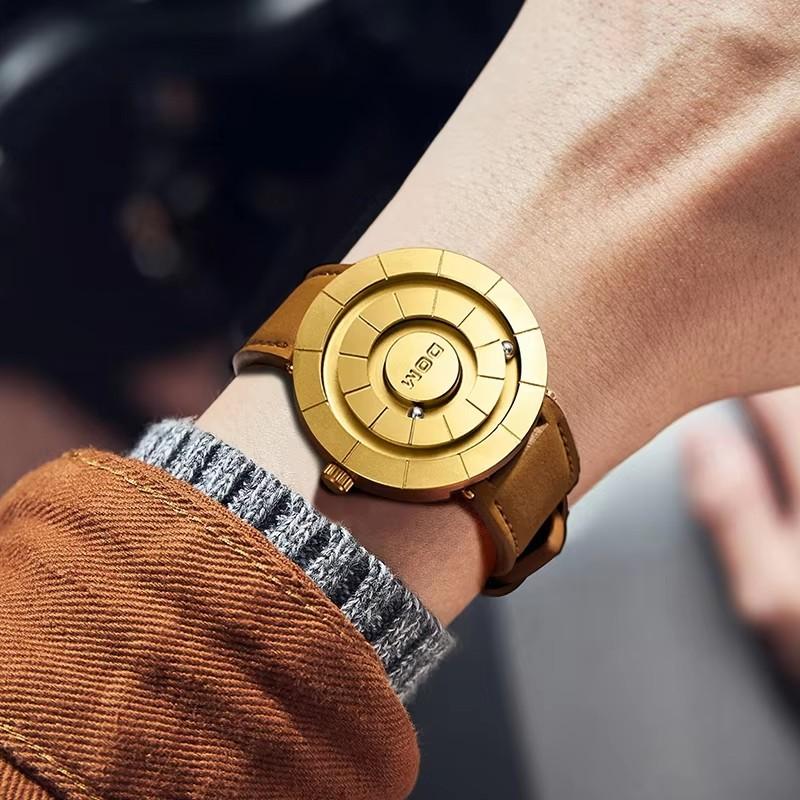 DOM 1753 Trend Watches Men Japan Quartz Movement Creative Design Daily Life Waterproof Genuine Leather Strap Men's Wristwatches