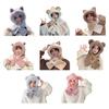 Thermal Elastic Scarf Hat Bear Ear Decor Autumn Winter 2 In 1 Scarf Hat Outdoor Activities Skiing Camping Warm Headwear