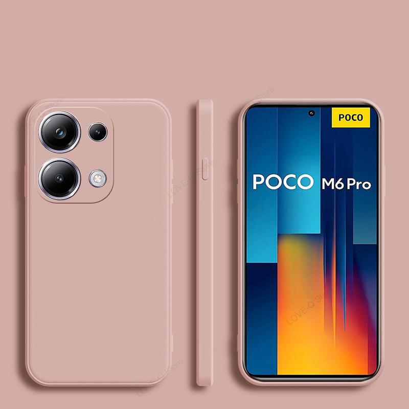 Для Poco M6 M6Pro PocoM6 Pro Чехол Роскошный жидкий силиконовый чехол для Xiaomi Poco M6 M 6 M6Pro PocoM6 Pro 4G Мягкие чехлы для телефонов