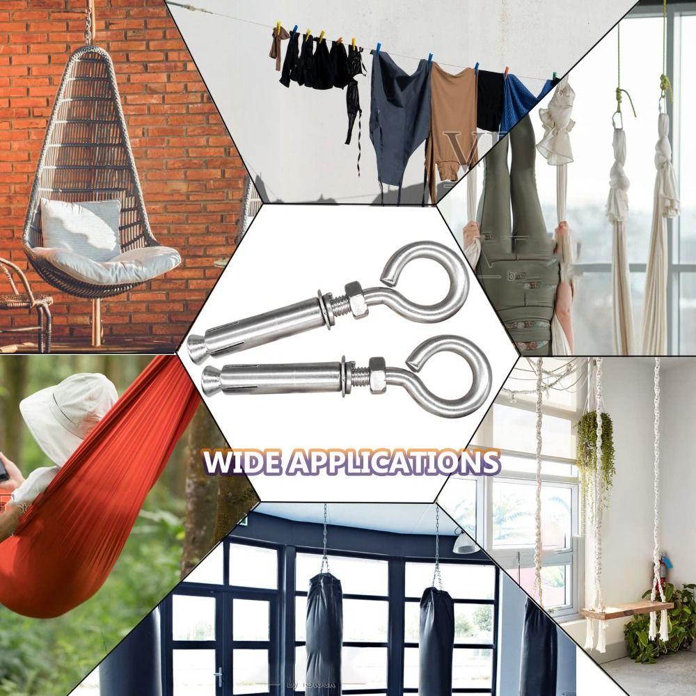 5pcs M8*106mm Eyebolt Bolt 304 Stainless Steel Expansion Eyebolt  Wall Concrete Brick Anchor