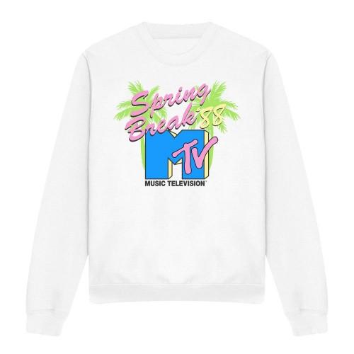 MTV Unisex Adult Spring Break Neon Palm Trees Sweatshirt
