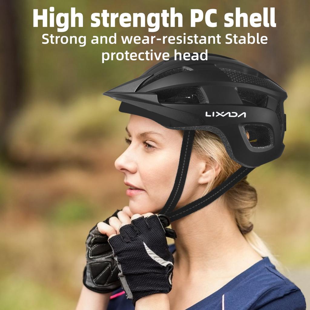 Велосипедный шлем с лобовым стеклом и солнцезащитным козырьком Перезаряжаемый задний фонарь Регулируемый велосипедный шлем для