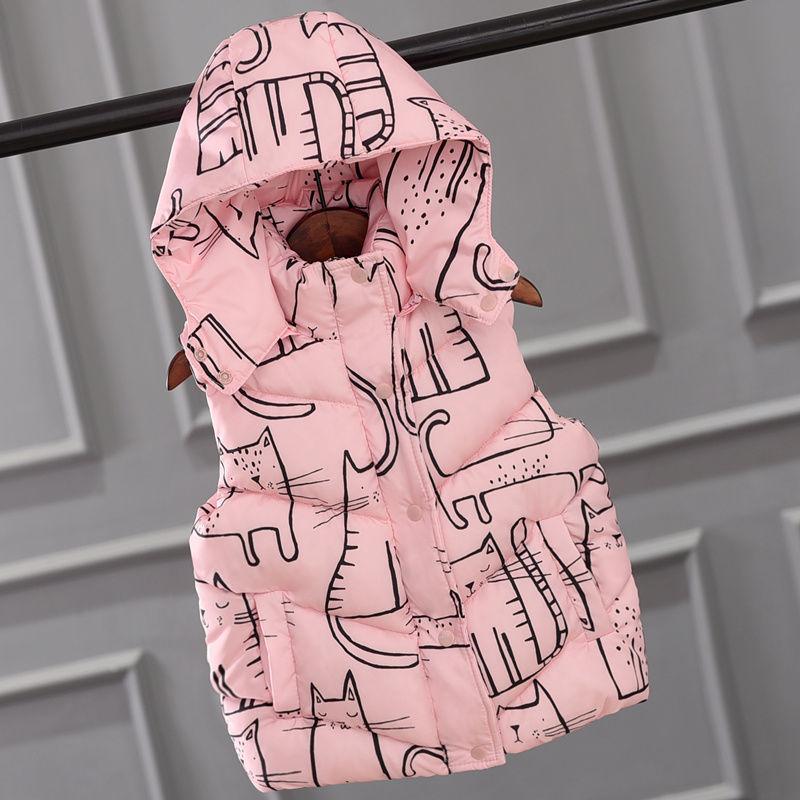 Осенне-зимний жилет с героями мультфильмов, детская одежда, жилет для мальчиков и девочек, утепленная теплая пуховая куртка для детей, жилет, пальто