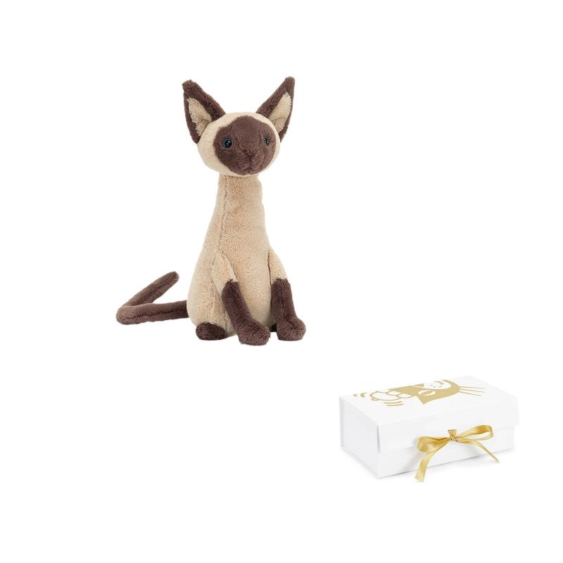 JELLYCAT Серия Кошек Ирис Сиамский Кот Милая Кукла Плюшевая Кукла Высотой 27 см