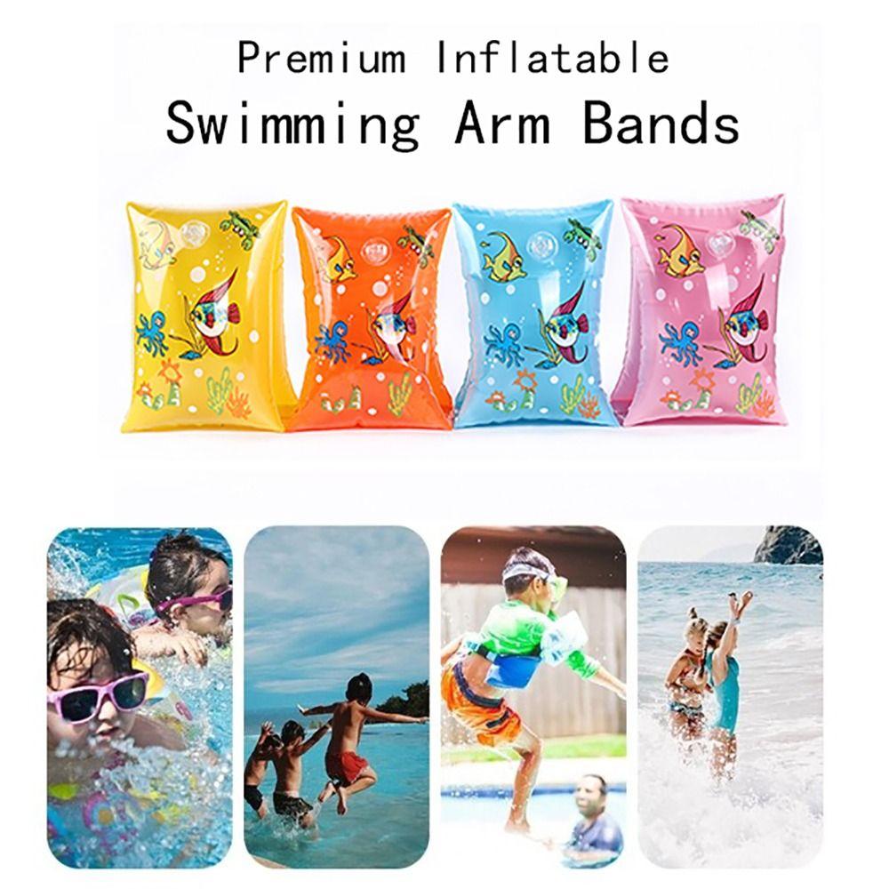 2x Sporting Goods Inflatable Arm Bands Comfortable To Wear Swim Accessory Float Bands Kids Adults