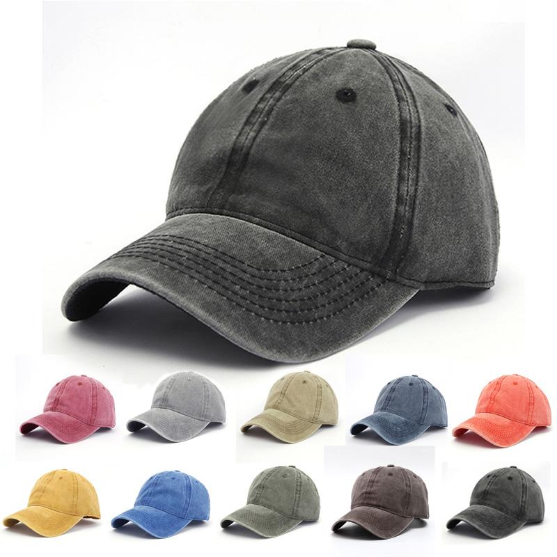 Бейсболка Snapback Весенняя Осенняя Кепка Чистый ковбойский Стирка Кепки Кепка Хип-Хоп Облегающая Кепка Для Мужчин Женщин Шлифовка